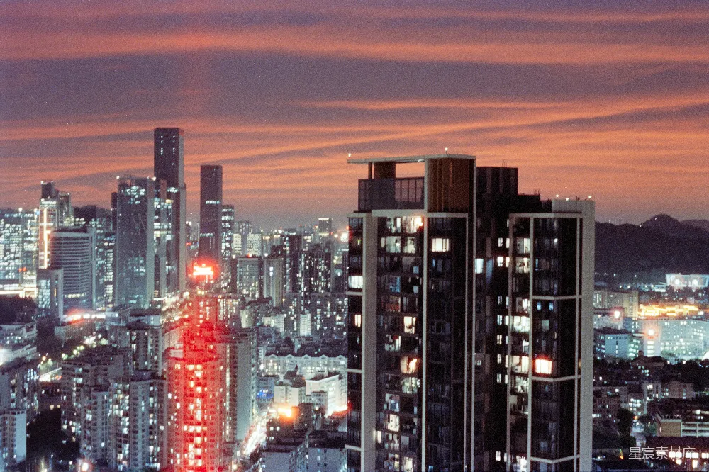 高清摄影 城市夜景 高楼大厦 城市风光 都市生活 黄昏 夜幕下的都市剪影