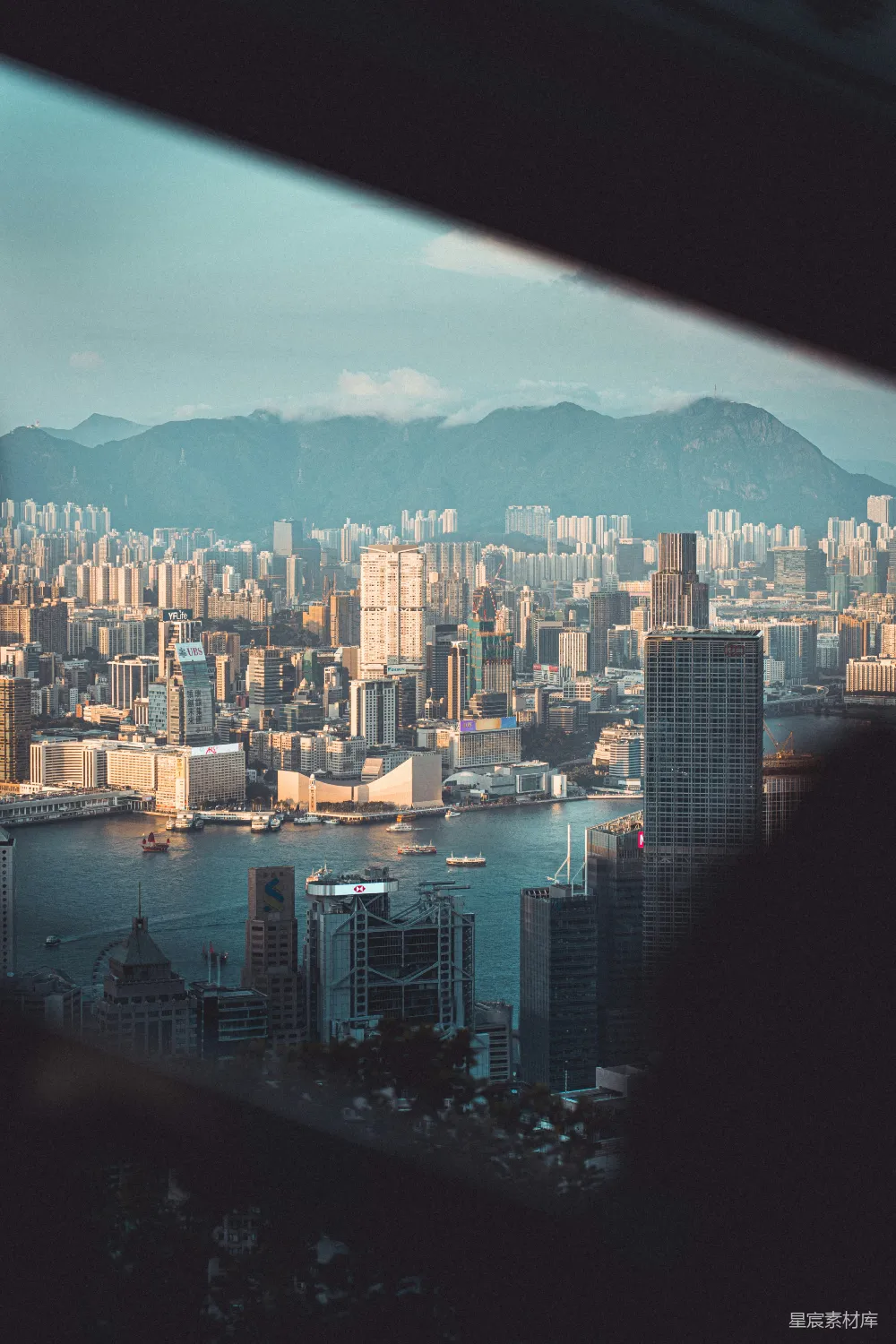 高清摄影 香港 城市风光 日落 维多利亚港 城市景观 香港维多利亚港日落景色