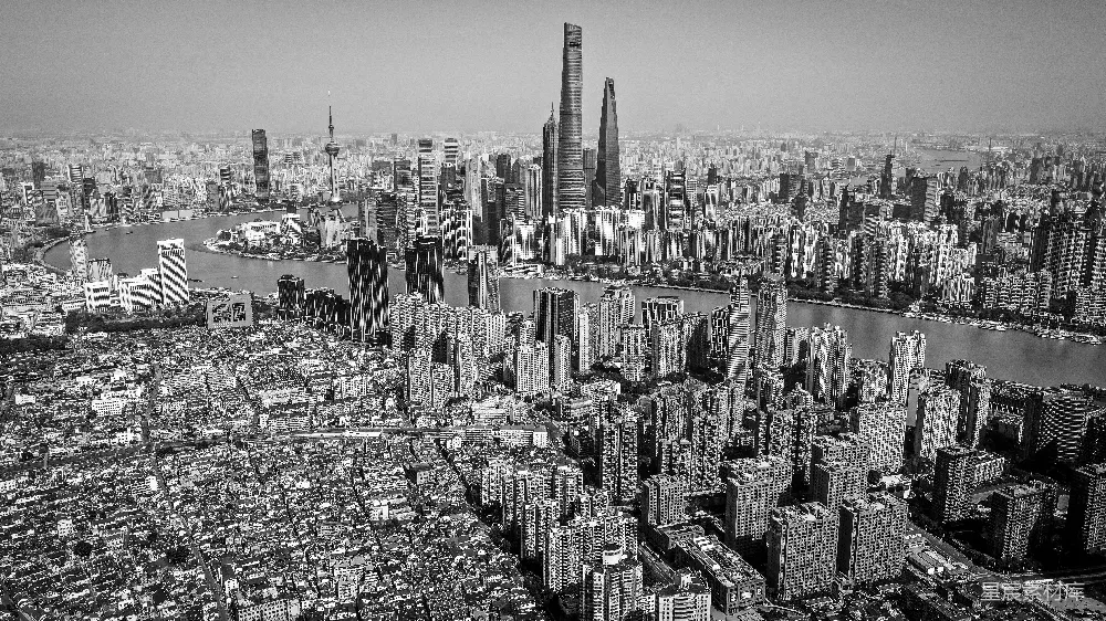 高清摄影 城市风光 黑白摄影 都市景观 现代建筑 城市规划 黑白上海天际线