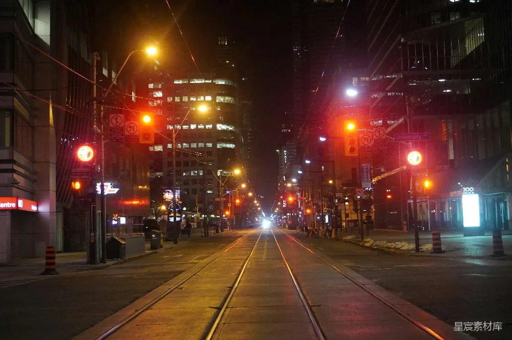 高清摄影 城市 夜景 街道 灯光 建筑 夜幕下的城市街景