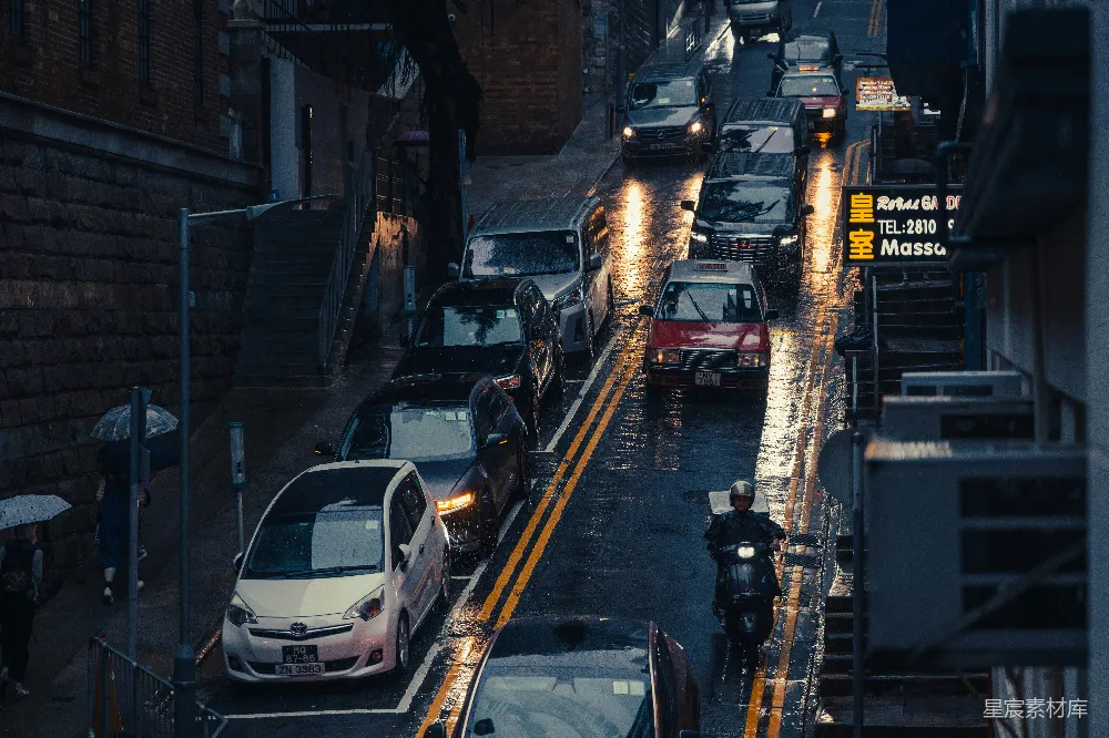 高清摄影 城市 雨景 交通 街景 黄昏 雨中城市街景