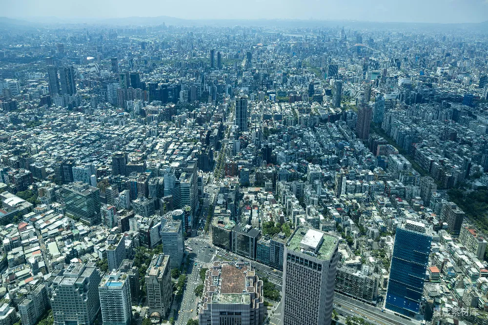 高清摄影 城市 台北 俯瞰 高楼大厦 都市 台北市天际线俯瞰
