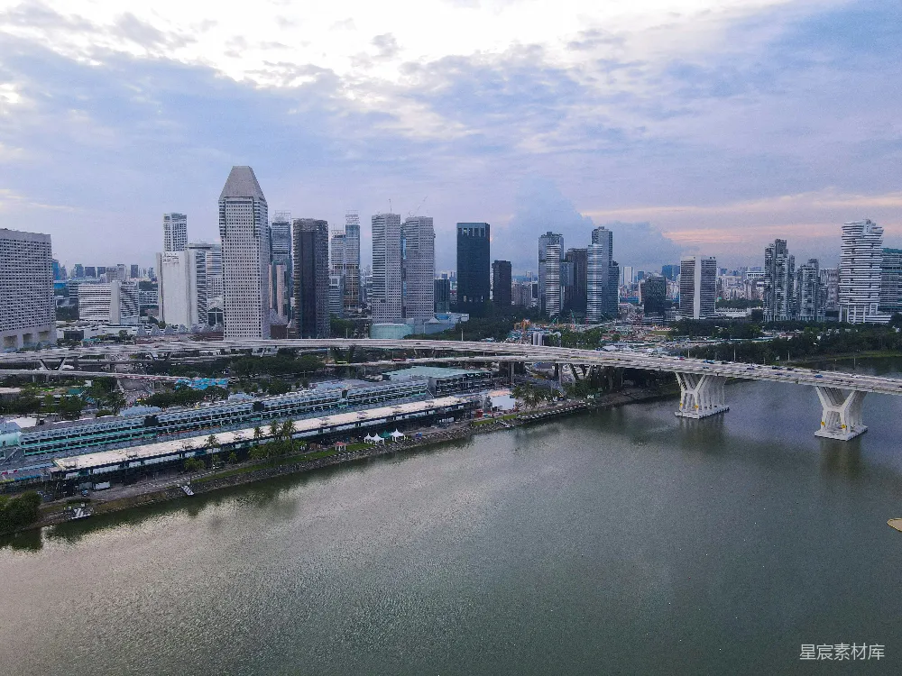 高清摄影 新加坡 城市景观 建筑 天际线 河流 新加坡滨海湾天际线