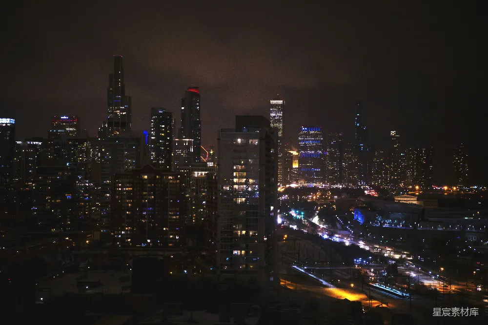 高清摄影 夜景 城市 建筑 都市 夜幕下的城市剪影