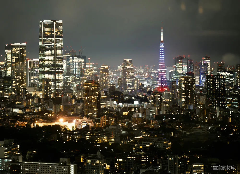 高清摄影 东京 夜景 都市风光 日本 现代都市 东京夜景：东京塔与繁华都市