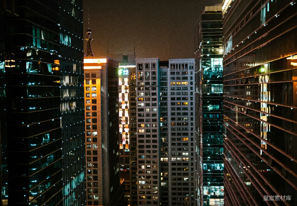 高清摄影 城市 夜景 高楼 灯光 现代 霓虹都市夜景