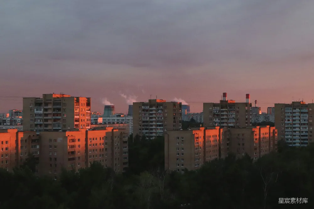 高清摄影 城市 黄昏 建筑 自然 城市景观 夕阳下的城市轮廓