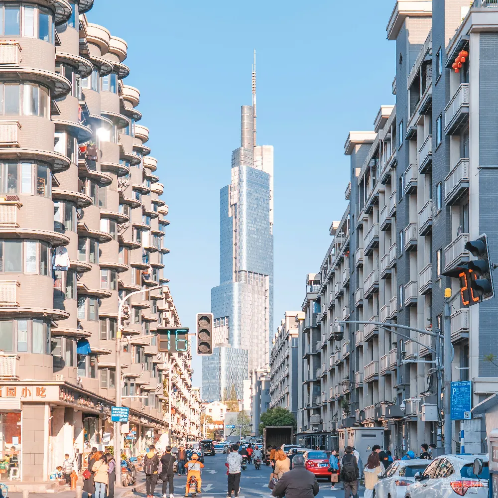 高清摄影 城市风光 现代建筑 日常生活 都市生活 街道场景 城市中的一条街道