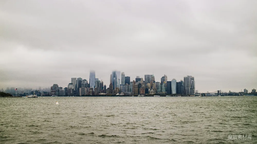 高清摄影 纽约 城市风光 风景 雾气 城市 雾中的曼哈顿天际线
