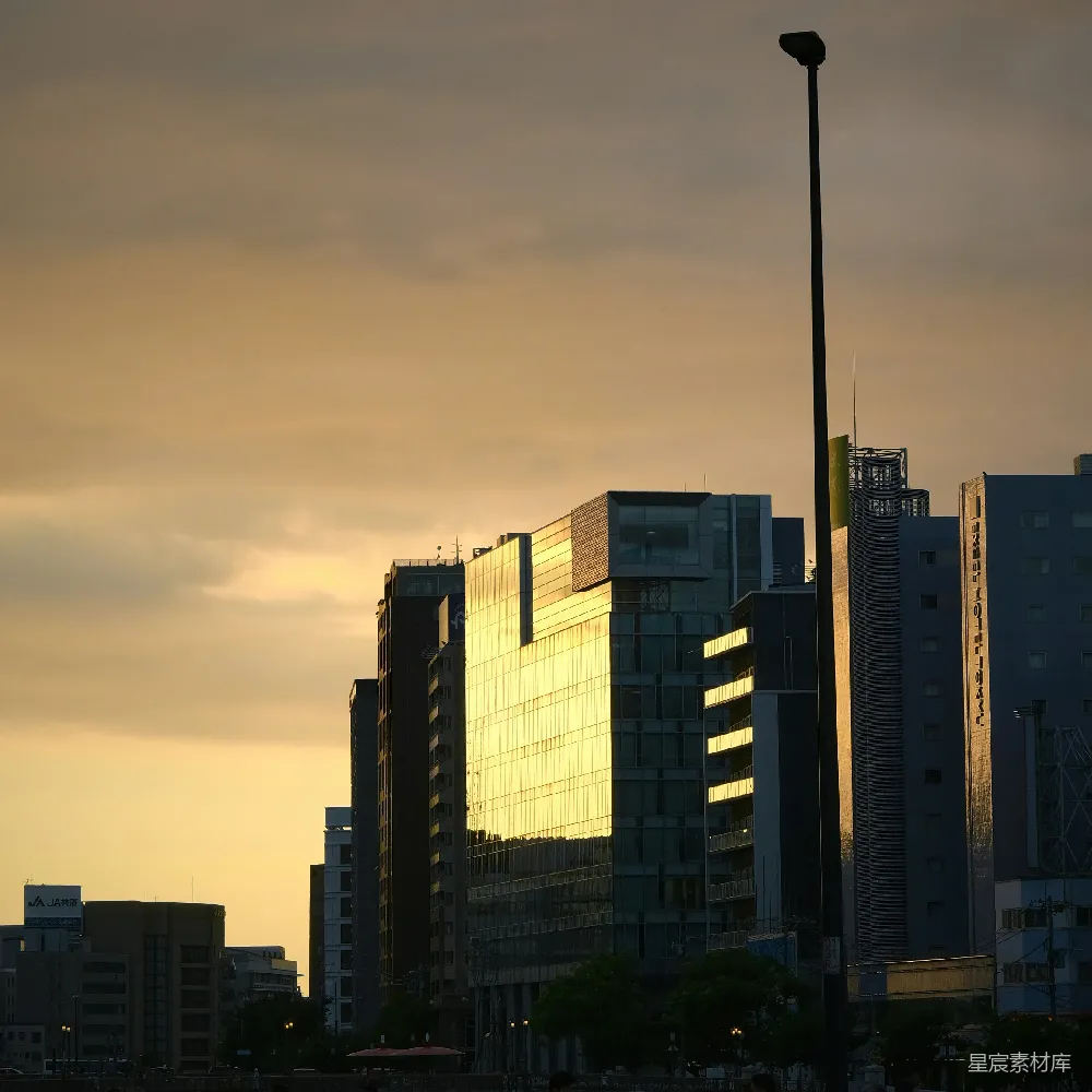 高清摄影 城市 建筑 日落 都市 光影 夕阳下的城市剪影
