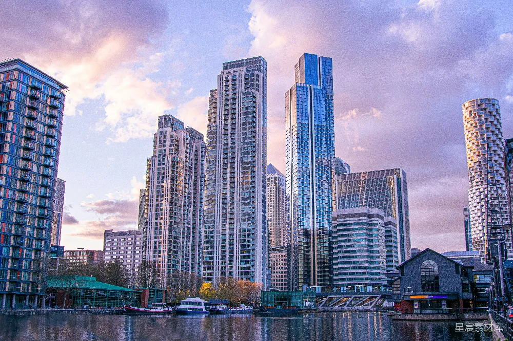 高清摄影 伦敦 天际线 现代建筑 都市景观 日落 伦敦金融区天际线