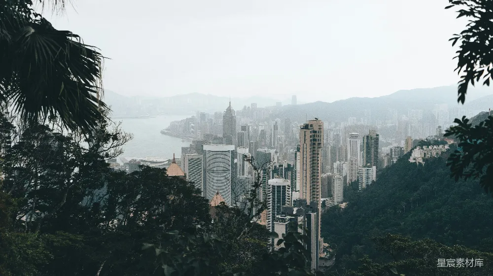 高清摄影 香港 城市景观 自然与城市 晨雾 维多利亚港 香港维多利亚港的晨雾