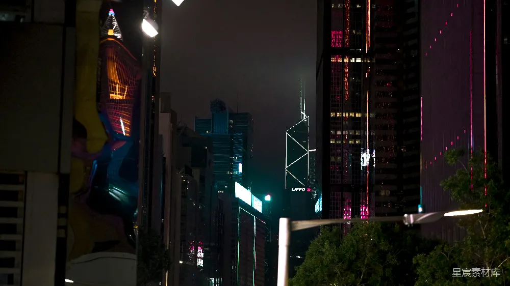 高清摄影 夜景 城市 高楼 霓虹 香港 香港夜景霓虹灯塔