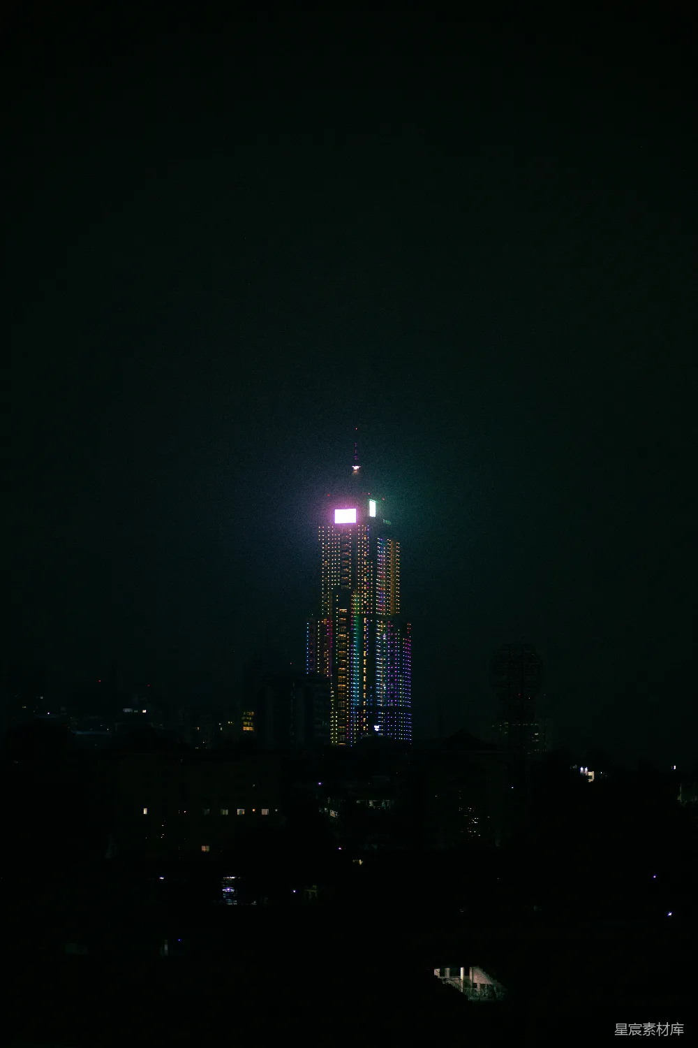 高清摄影 城市夜景 高楼大厦 灯光效果 都市风光 夜间拍摄 夜幕下的摩天大楼