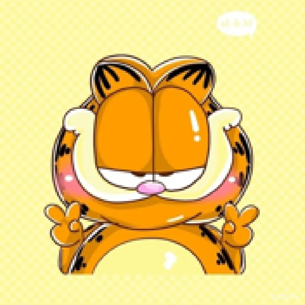 元素素材 加菲猫 搞笑 表情包 卡通 可爱 加菲猫闭眼搞笑表情包