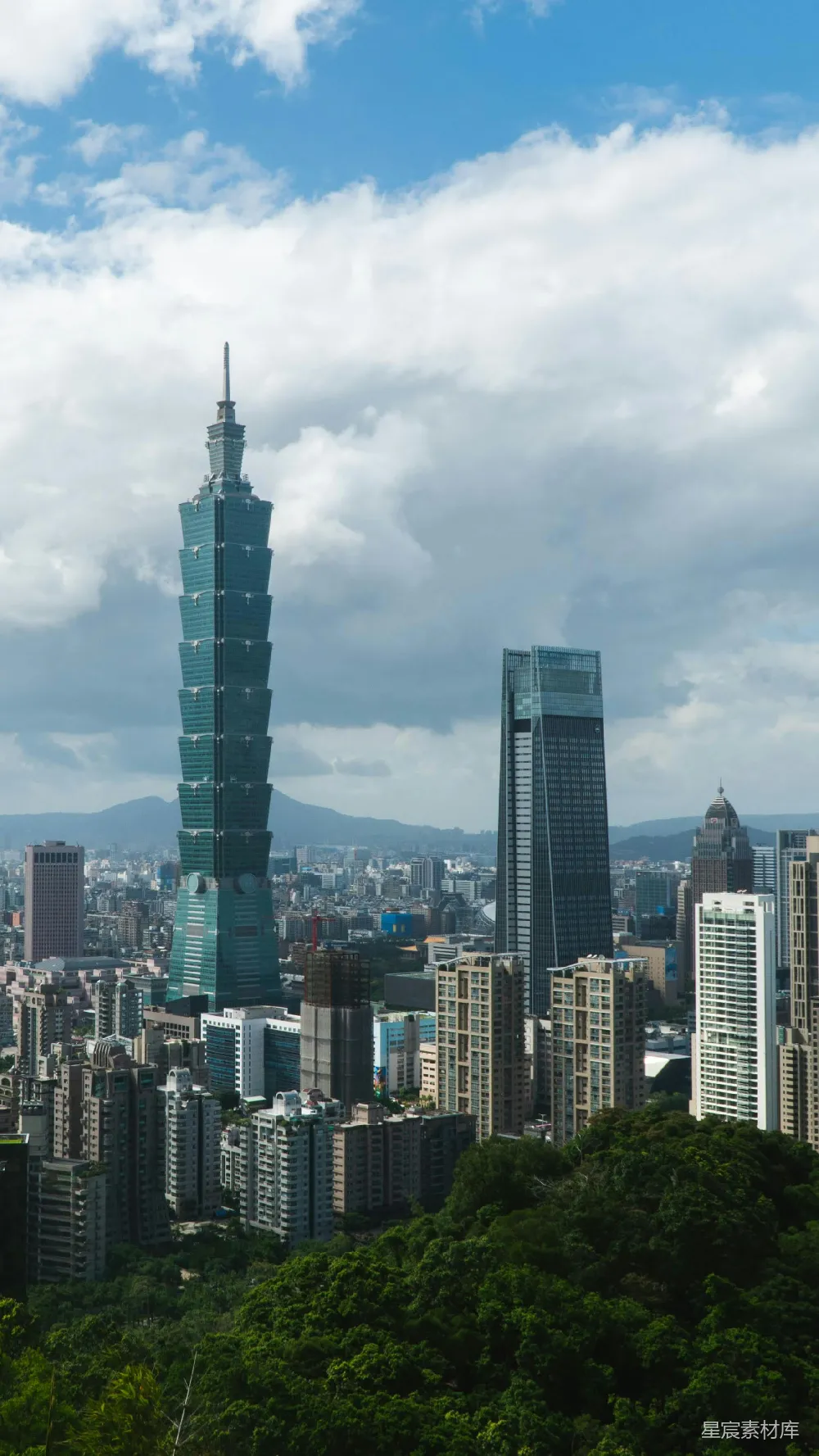 高清摄影 台北 天际线 摩天大楼 城市景观 自然与建筑 台北101大厦与城市天际线