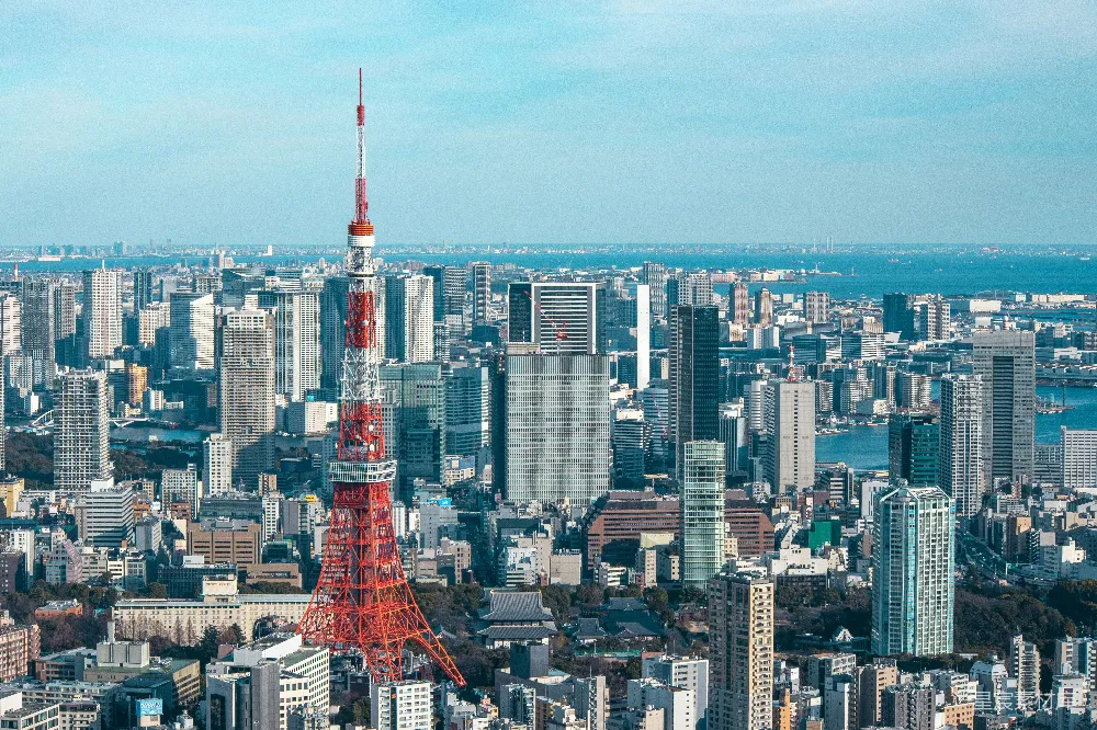 高清摄影 东京 城市景观 现代建筑 旅游地标 日本 东京塔俯瞰城市