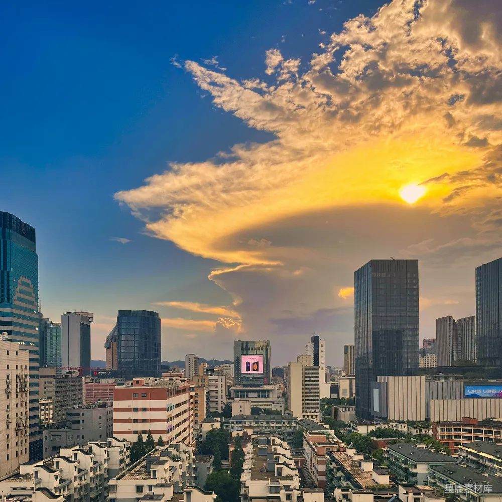 高清摄影 城市 夕阳 建筑 风景 自然 夕阳下的城市剪影