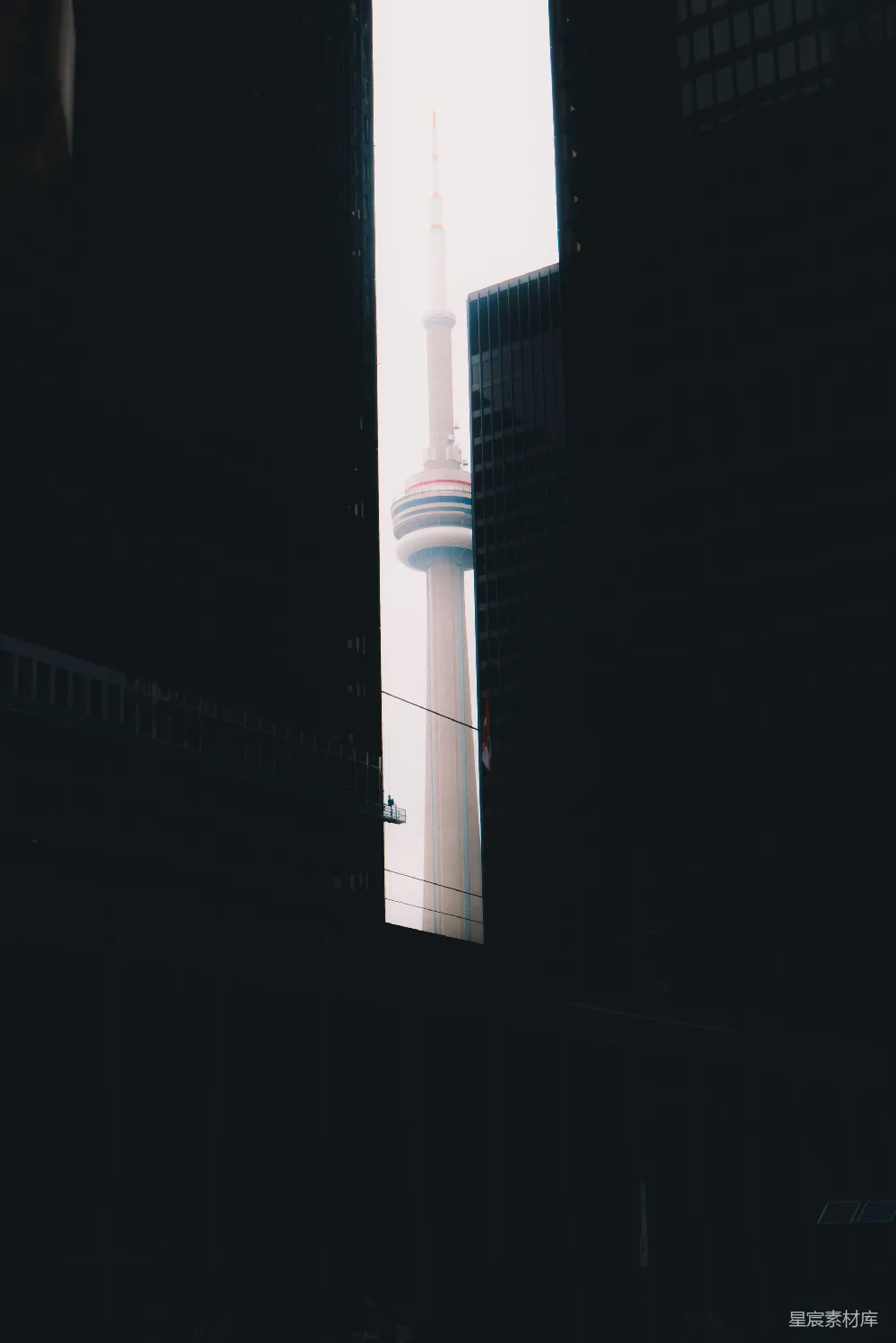高清摄影 城市景观 摩天大楼 建筑 加拿大 现代 城市之光：透过摩天大楼看CN塔