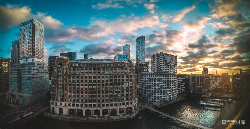 高清摄影 城市景观 建筑群 日落 都市风光 城市天际线 现代都市的夕阳景色