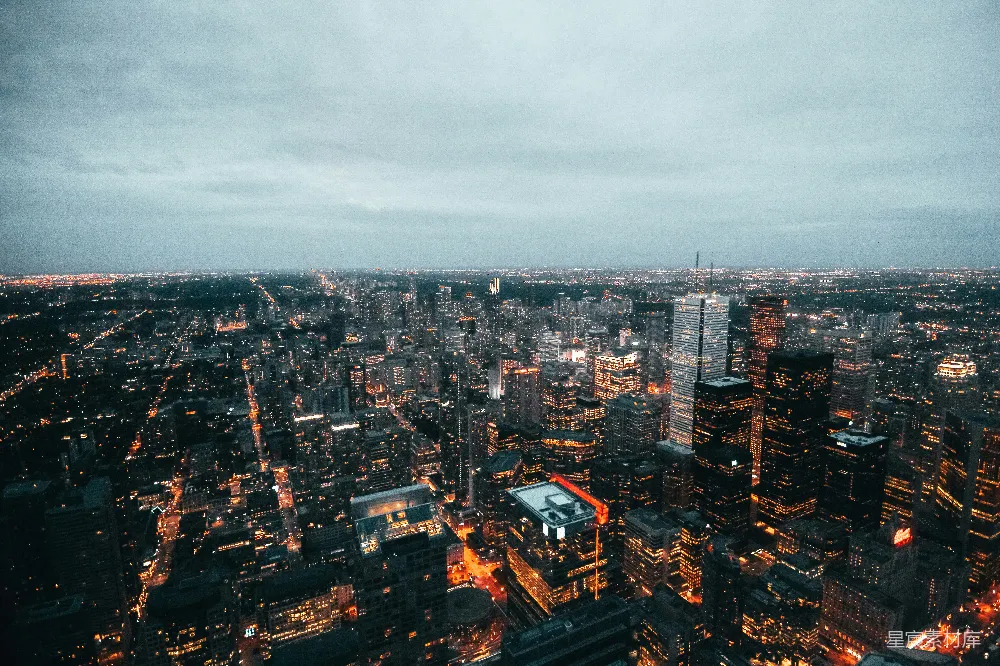 高清摄影 城市 黄昏 夜景 摩天大楼 都市 黄昏时分的都市夜景