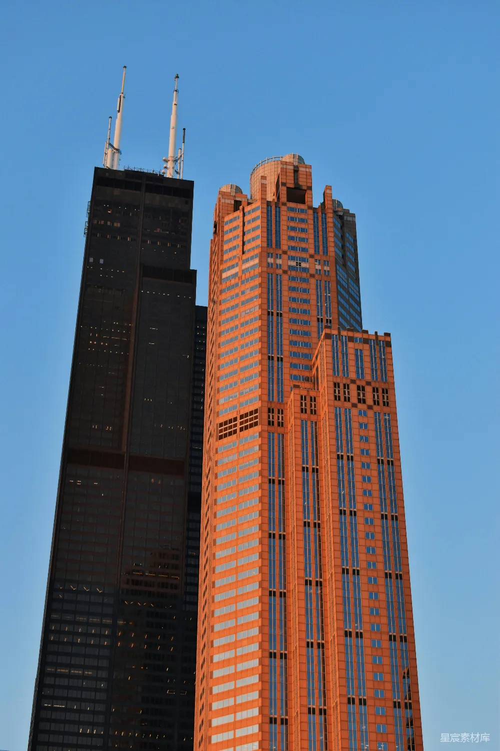 高清摄影 芝加哥 摩天大楼 黄昏 城市景观 建筑 芝加哥摩天大楼黄昏景色
