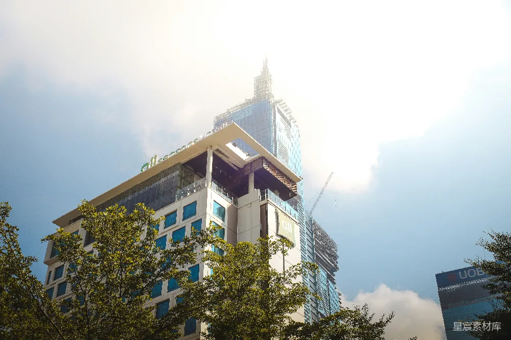 高清摄影 城市风光 建筑 自然景观 都市生活 日落 现代都市中的建筑与自然