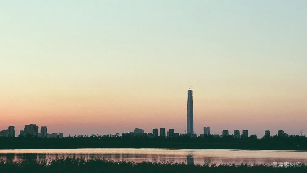 高清摄影 城市 日落 建筑 宁静 自然 夕阳下的城市剪影