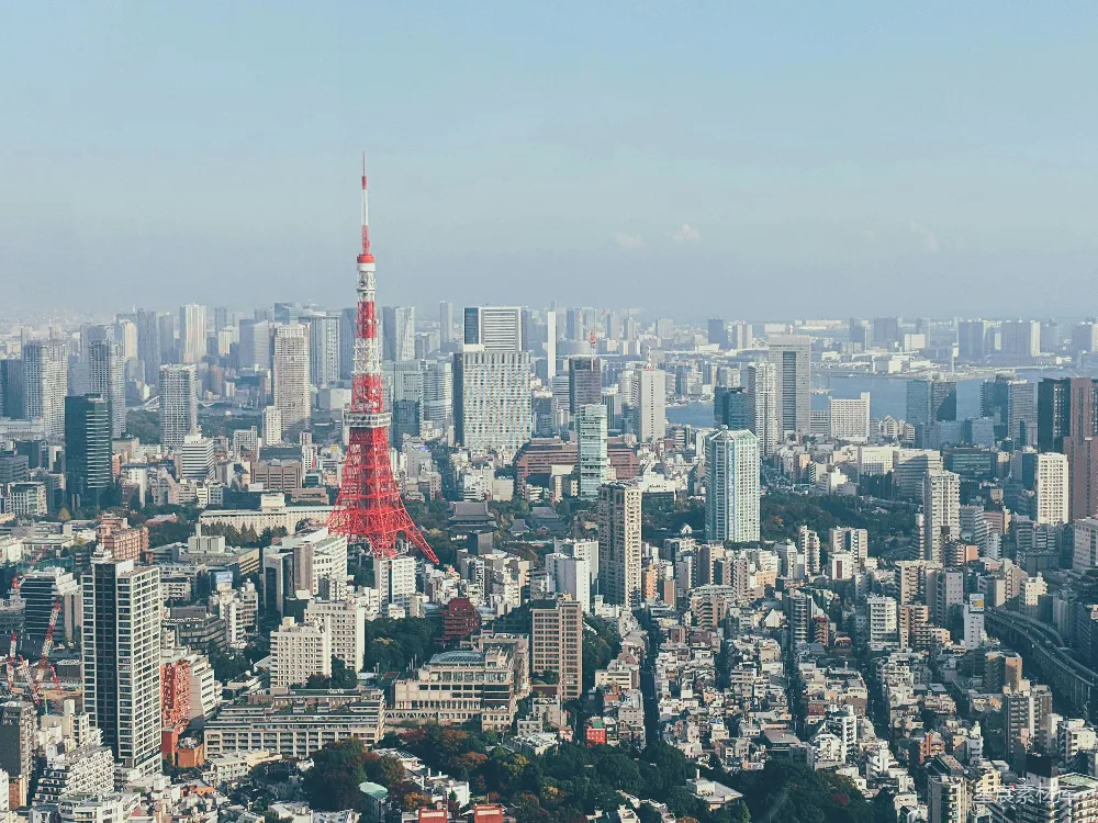 高清摄影 东京 城市 建筑 旅游 风景 东京塔俯瞰城市全景