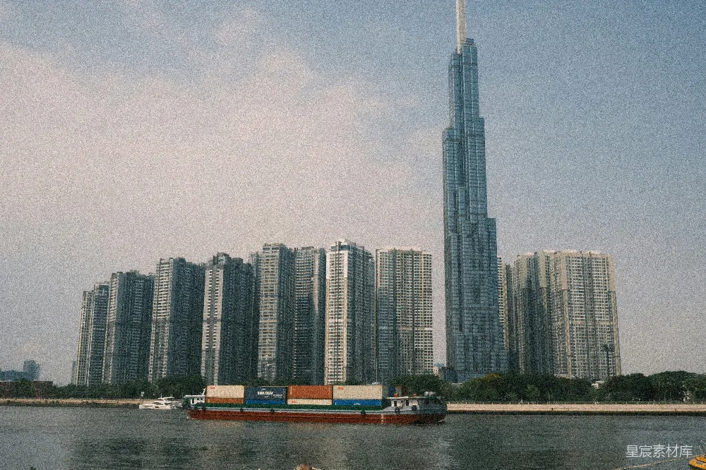 高清摄影 胡志明市 天际线 摩天大楼 城市景观 河流 胡志明市的天际线