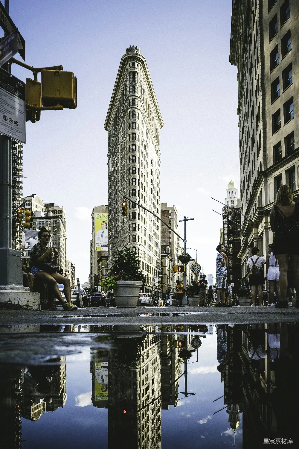 高清摄影 纽约 城市景观 倒影 平顶楼 旅游 纽约街景与平顶楼的倒影