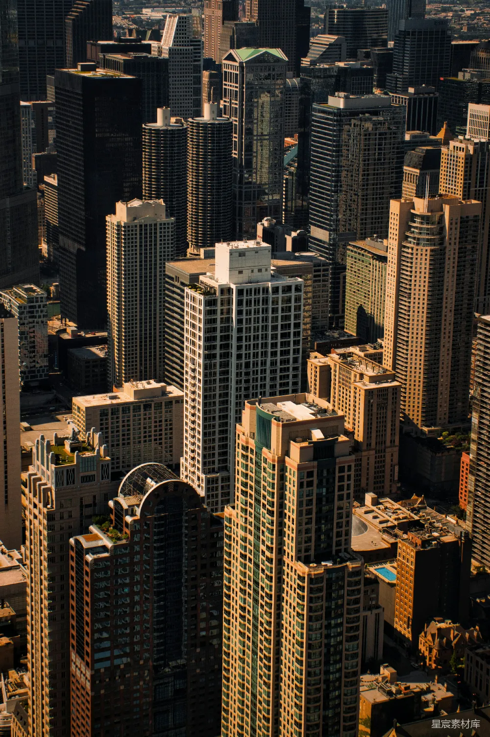 高清摄影 城市 建筑 现代 天际线 高角度 摩天大楼的城市全景