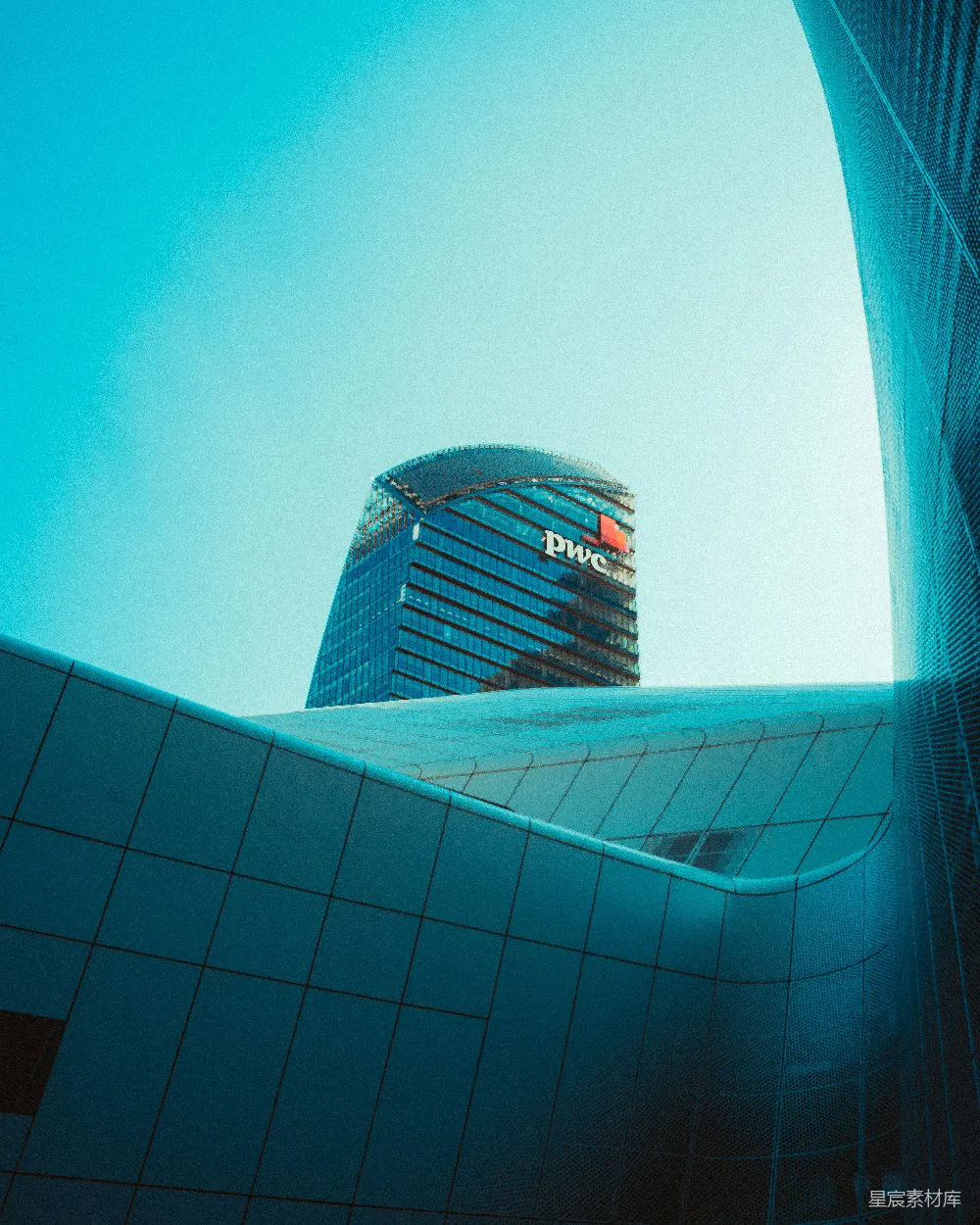 高清摄影 现代建筑 蓝色调 都市风光 几何美学 商务中心 现代都市的蓝色奇迹