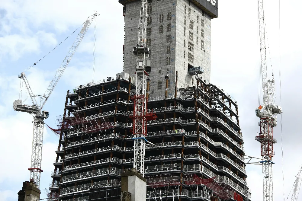 高清摄影 建筑 施工 起重机 城市 现代 高层建筑施工场景