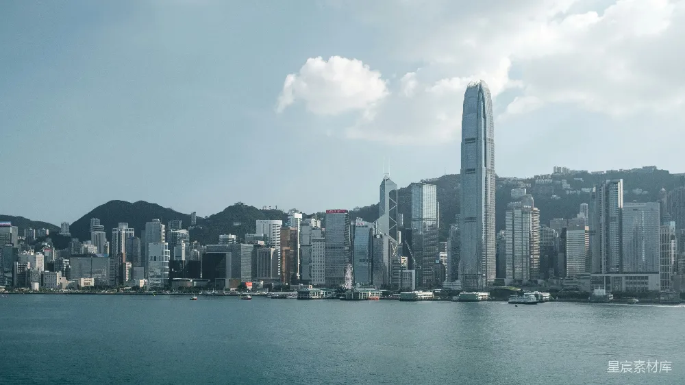 高清摄影 香港 城市景观 自然与城市结合 旅游 都市风光 维多利亚港畔的香港天际线
