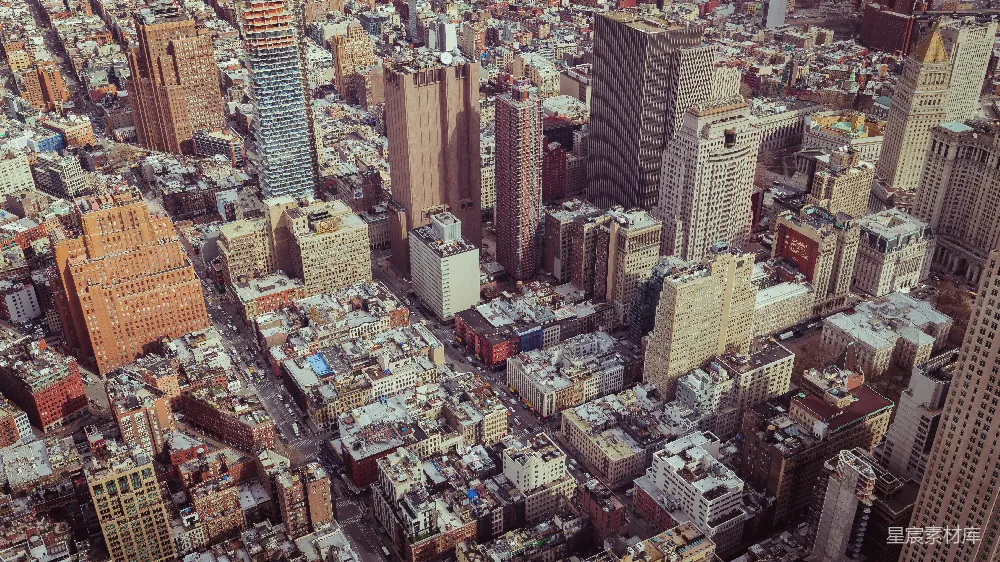 高清摄影 城市风光 鸟瞰图 建筑群 城市天际线 现代都市 俯瞰纽约摩天大楼