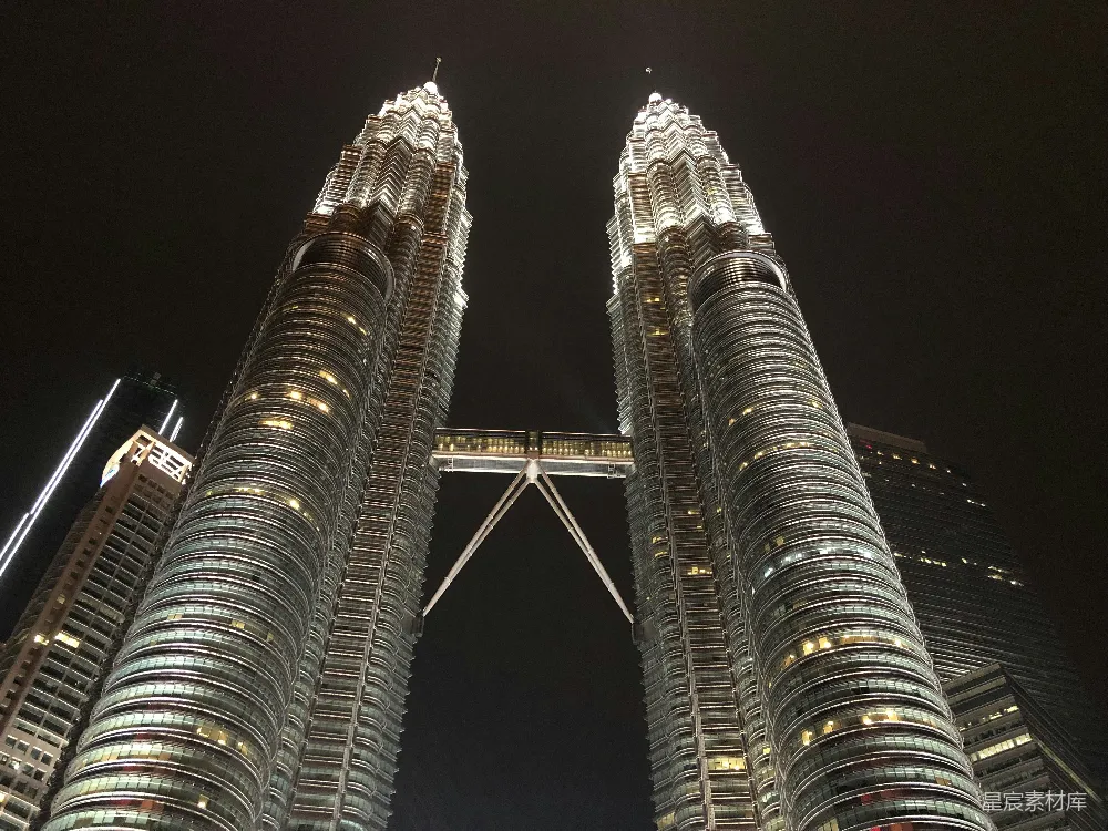 高清摄影 建筑 夜景 旅游 地标 现代 吉隆坡双峰塔夜景