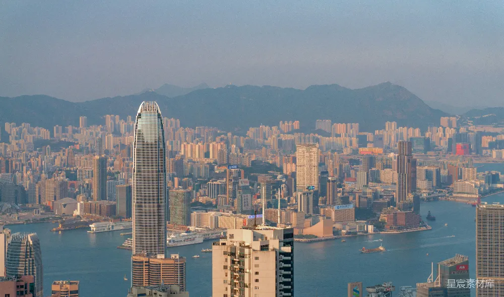 高清摄影 城市景观 都市 天际线 港湾 建筑 香港维多利亚港天际线