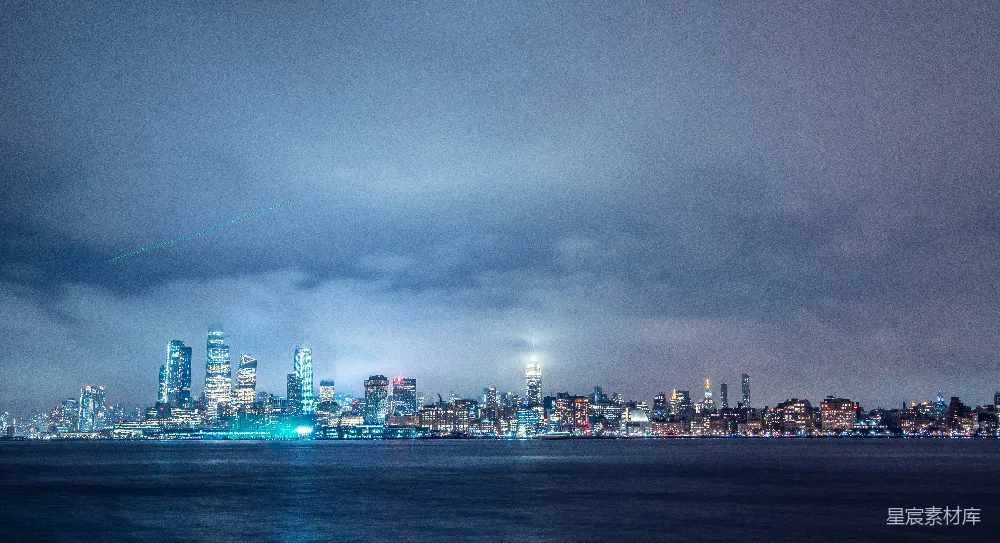 高清摄影 纽约 夜景 城市风光 流星 都市 纽约夜景下的流星
