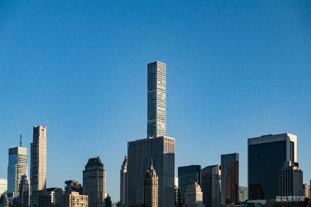 高清摄影 城市 摩天大楼 建筑 都市 天际线 摩天大楼与蓝天下的城市天际线