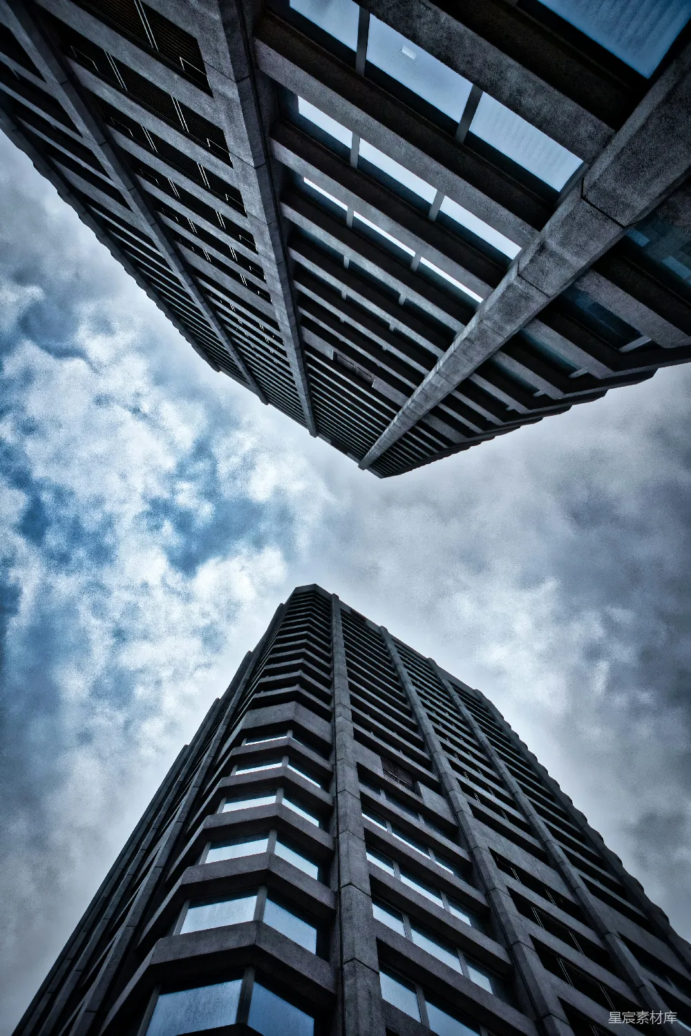高清摄影 建筑 现代 城市 天空 云层 仰望高楼