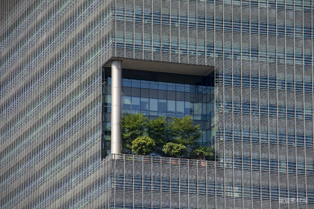 高清摄影 建筑 都市 绿化 城市景观 现代 现代建筑中的绿色角落