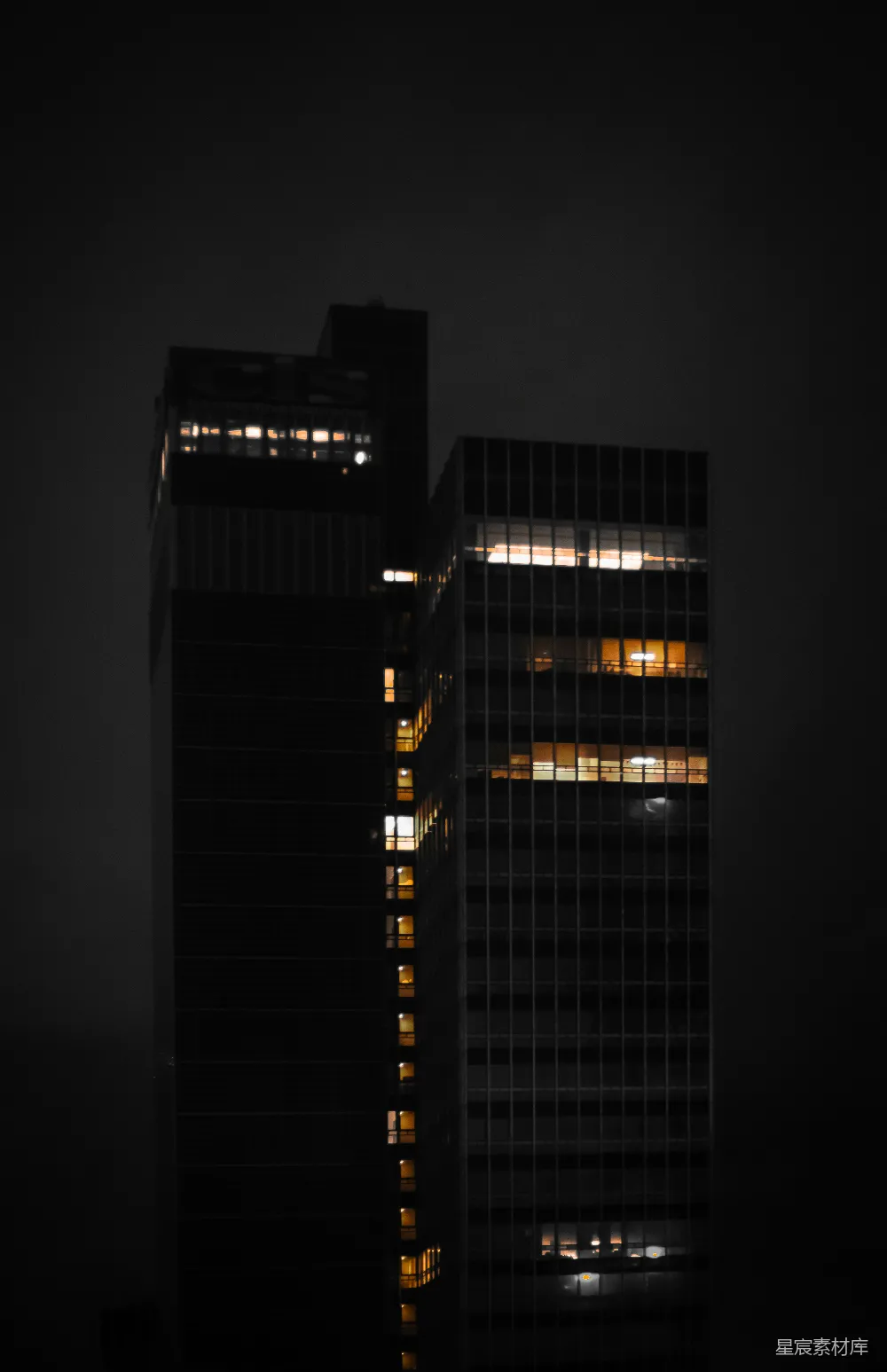 高清摄影 城市 建筑 夜晚 光影 都市 夜幕下的城市剪影
