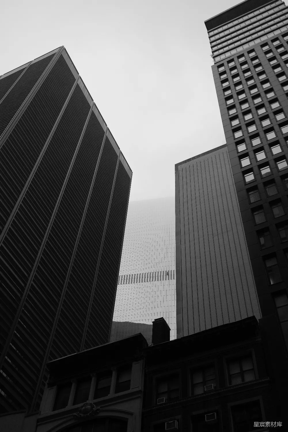 高清摄影 城市景观 黑白色调 建筑艺术 现代都市 城市天际线 摩天大楼的现代感