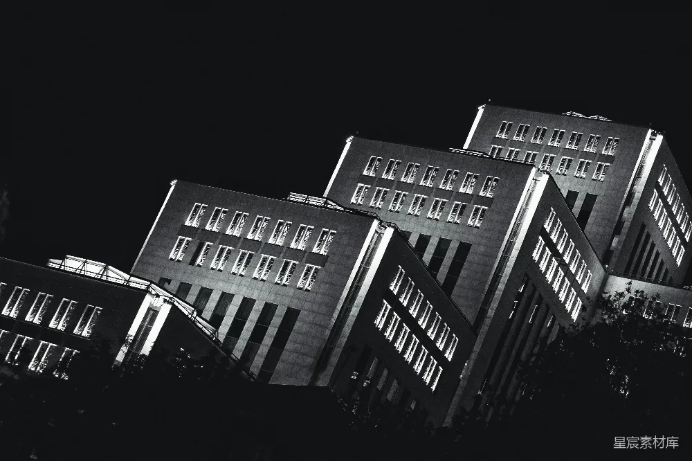 高清摄影 建筑 夜景 黑白 城市 现代 夜晚的建筑群