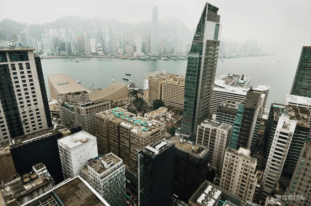 高清摄影 城市景观 建筑群 都市风光 维多利亚港 摩天大楼 香港维港全景