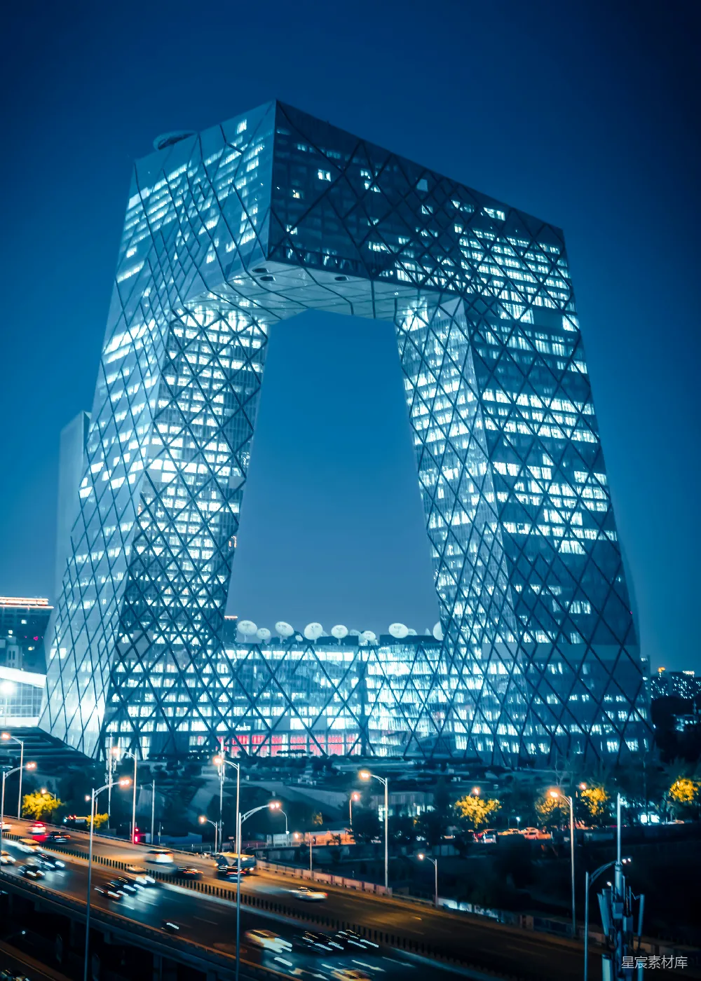 高清摄影 北京 央视 夜景 现代建筑 城市景观 北京中央广播电视塔夜景
