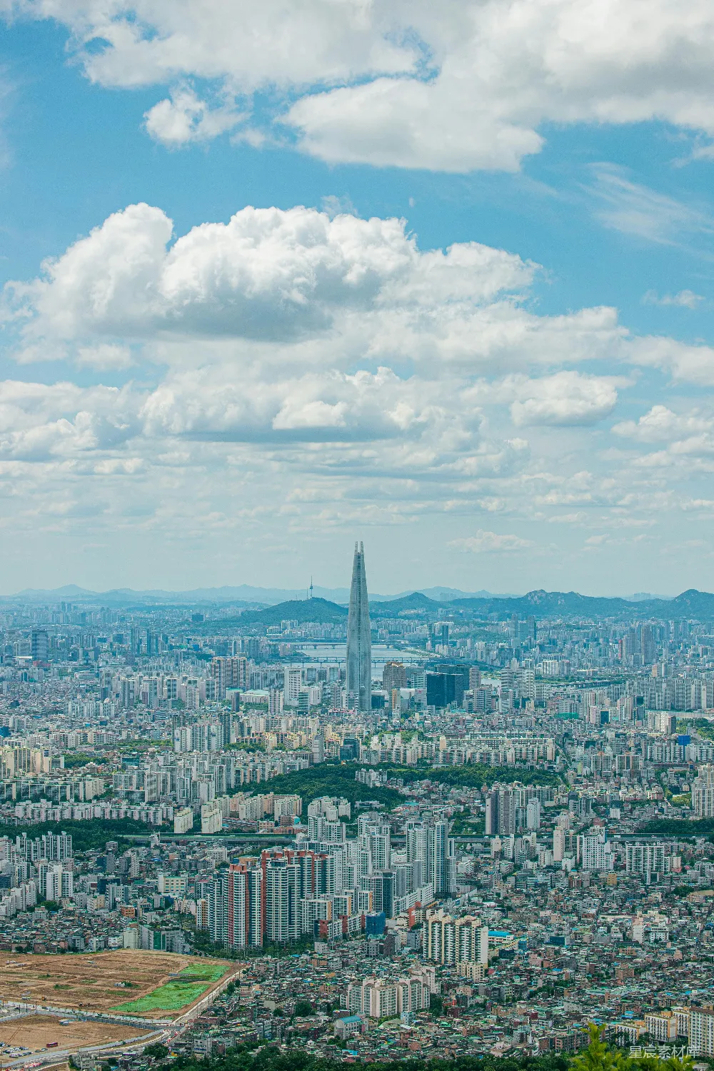 高清摄影 城市 建筑 天际线 城市风光 高楼大厦 首尔城市全景