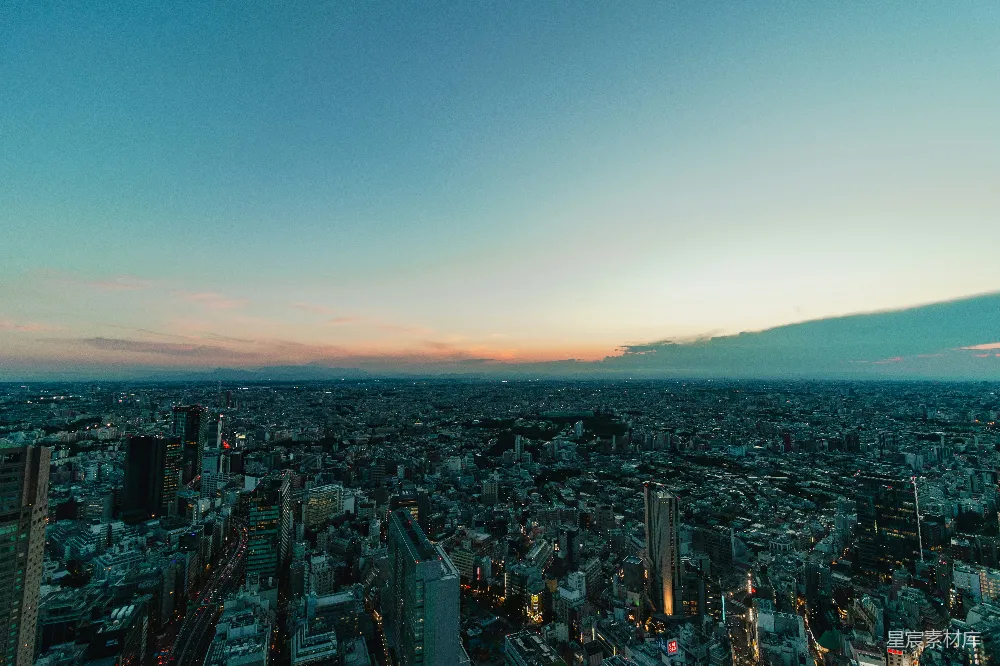 高清摄影 城市 黄昏 天际线 建筑 日落 黄昏时分的城市全景
