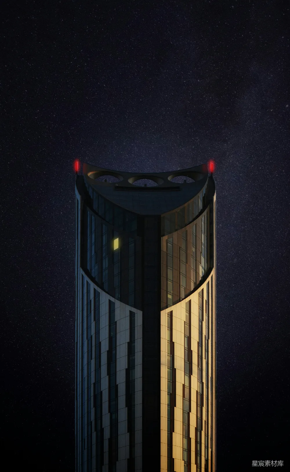 高清摄影 摩天大楼 夜景 现代建筑 都市风光 星空 夜空下的现代摩天大楼
